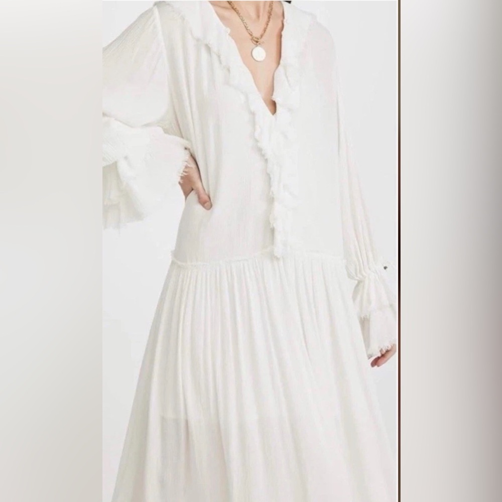 NWT Free People Sweet Darlin Maxi Dress  Sz XS Ivory Oversized - Picture 9 of 14